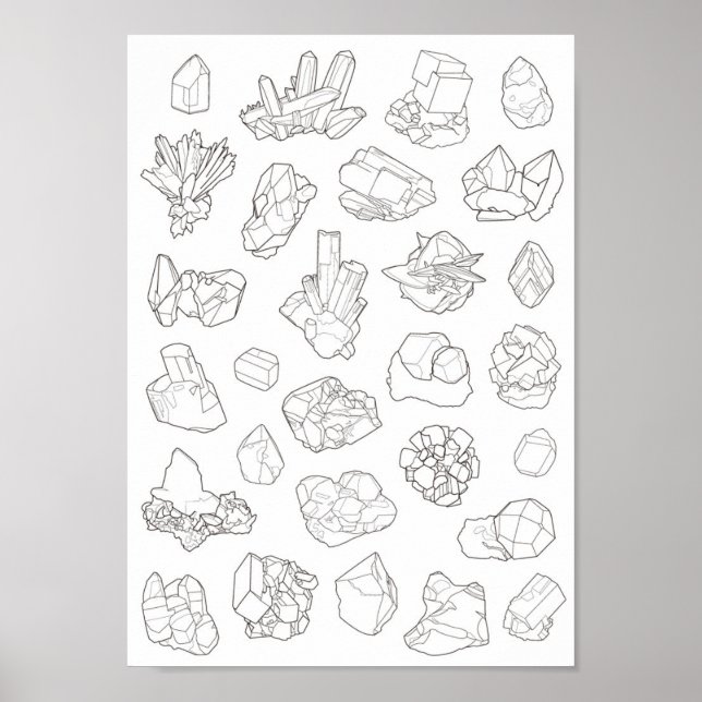 Póster Poster Minerales con línea (Frente)