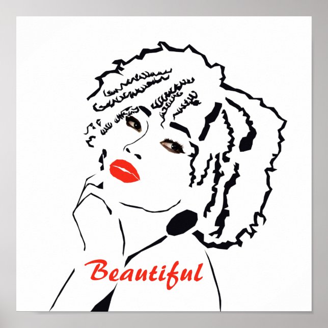 Póster Poster minimalista "Mujer hermosa" (Frente)