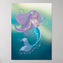 Póster Poster Moda Ilustracion Mar Mermaid Cola de hadas