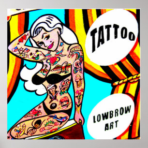 Póster poster modelo rubio tatuado
