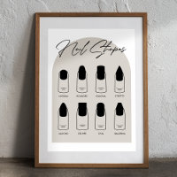 Poster moderno de forma de uñas de salón