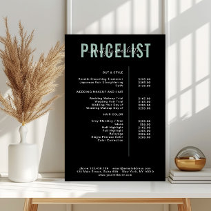 Póster Poster moderno de listas de precios