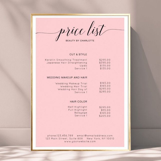 Póster Poster moderno de listas de precios (Modern, price list Poster)