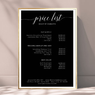 Póster Poster moderno de listas de precios