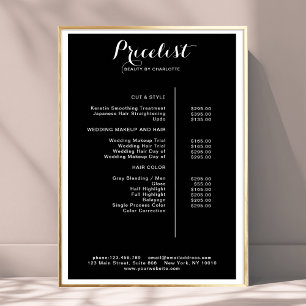 Póster Poster moderno de listas de precios