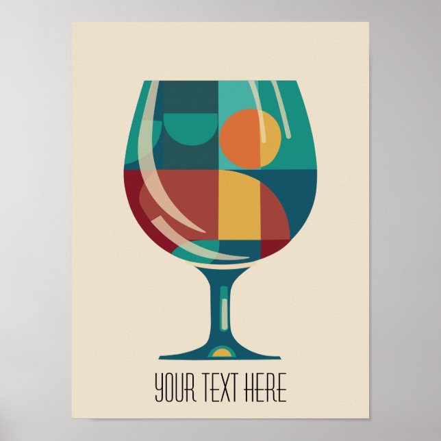 Póster Poster moderno de Wineglass Mid Century - Personal (Frente)