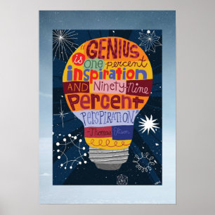 Póster Poster moderno - El genio es...