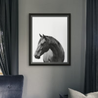 Poster moderno estilo blanco y negro de caballo