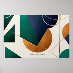 Póster Poster moderno minimalista con triángulo superpues