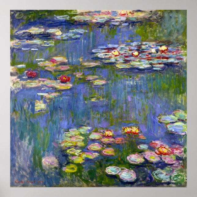 Póster Poster Monet Water Lilies 1916 (Frente)