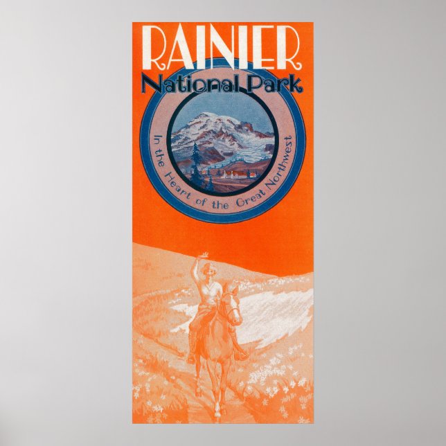 Póster Poster Monte Rainier - Caballo (Frente)