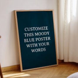 Póster Poster Moody Formal de la boda personalizada azul