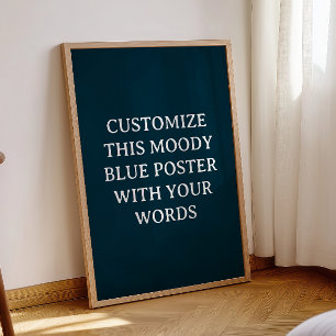 Póster Poster Moody Formal de la boda personalizada azul 