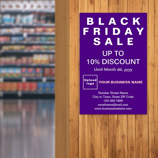 Póster Poster morado de ventas de Black Friday para empre (Black Friday Sale on purple poster)