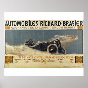 Póster Poster mostrando Automobiles Richard-Brasier ganad