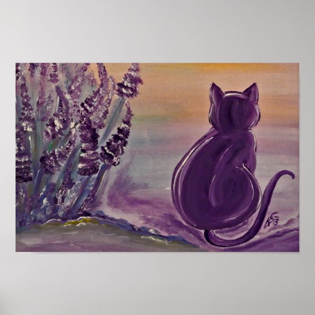 Póster Poster Motiv "Lavender Cat" aus Archivpapier (Frente)