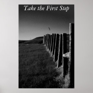 Póster Poster/Motivación de la cerca en blanco y negro