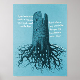 Póster Poster motivacional Castillo de Thoreau en el aire