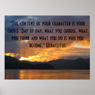 Póster Poster motivacional con cita de Heraclitus