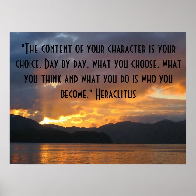 Póster Poster motivacional con cita de Heraclitus (Frente)