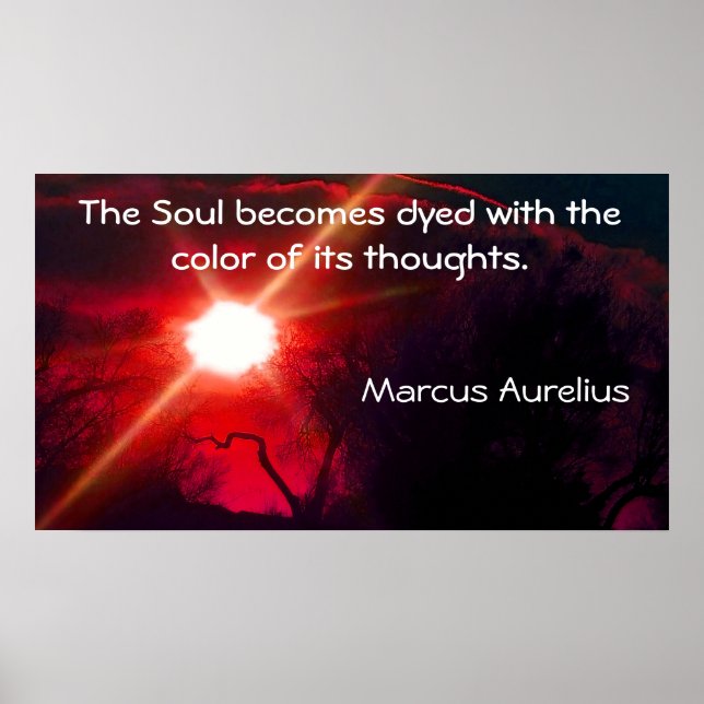 Póster Poster motivacional con cita del emperador romano (Frente)