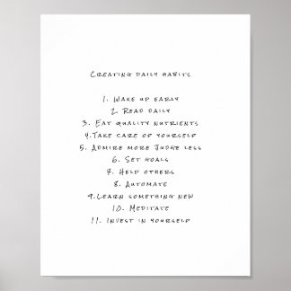Póster Poster motivacional con útiles recordatorios diari