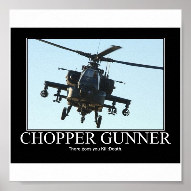 Póster Poster motivacional de Chopper Gunner (Frente)