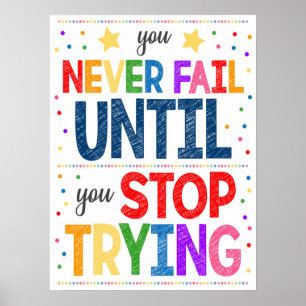 Póster Poster motivacional de clase Rainbow