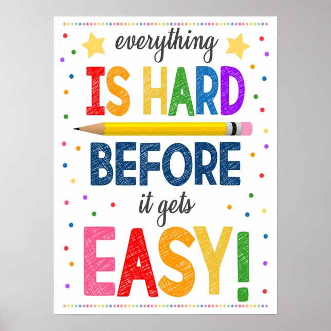 Póster Poster motivacional de clase Rainbow (Frente)