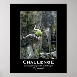 Póster Poster motivacional de escalador de rock al aire l
