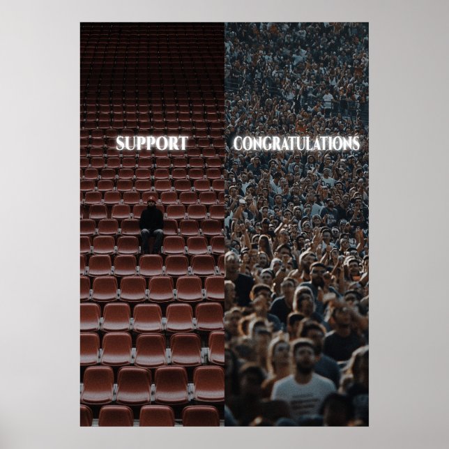 Póster Poster motivacional de felicitaciones de soporte (Frente)