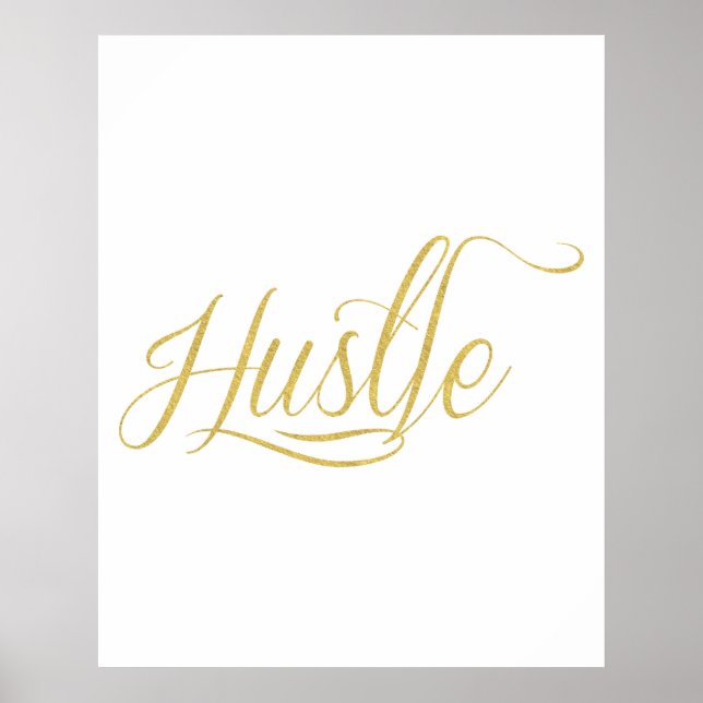 Póster Poster motivacional de Hustle (Frente)