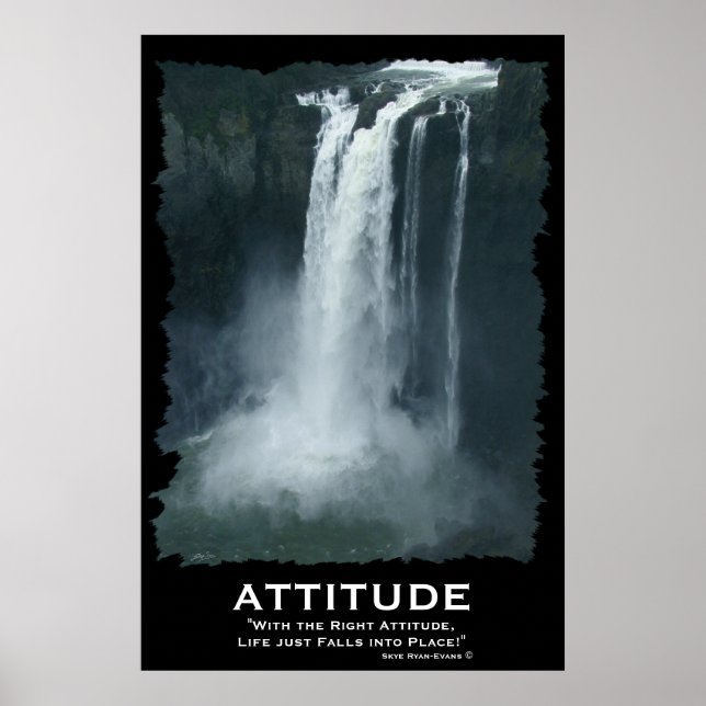 Póster Poster Motivacional de la ACTITUD de cascada de es (Frente)