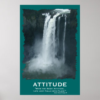 Póster Poster Motivacional de la ACTITUD de cascada de es