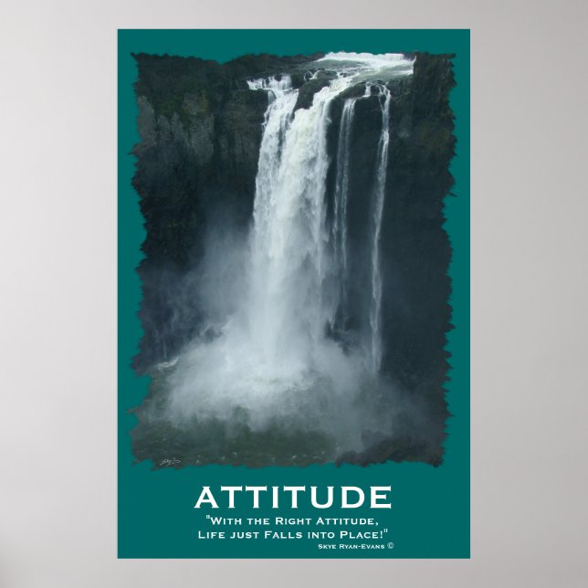 Póster Poster Motivacional de la ACTITUD de cascada de es (Frente)