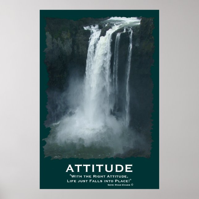 Póster Poster Motivacional de la ACTITUD de cascada de es (Frente)