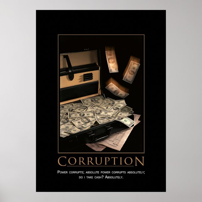 Póster Poster motivacional de la corrupción (Frente)