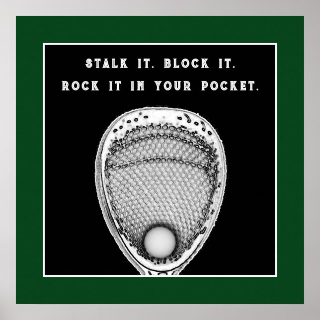 Póster Poster motivacional de Lacrosse Goalie (Frente)