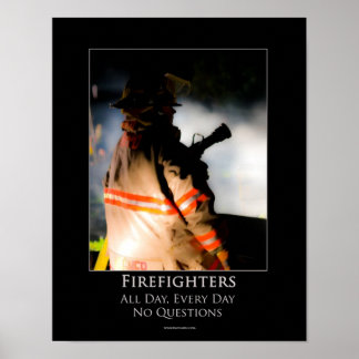 Póster Poster motivacional de los bomberos