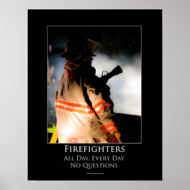 Póster Poster motivacional de los bomberos (Frente)
