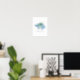Póster Poster motivacional de octopus azul acuarela (Home Office)