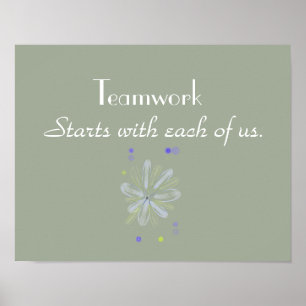 Póster Poster motivacional de trabajo en equipo
