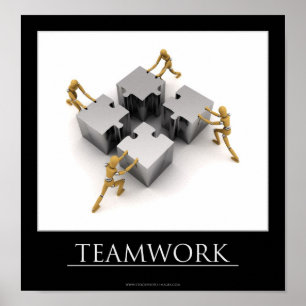 Póster Poster motivacional de trabajo en equipo