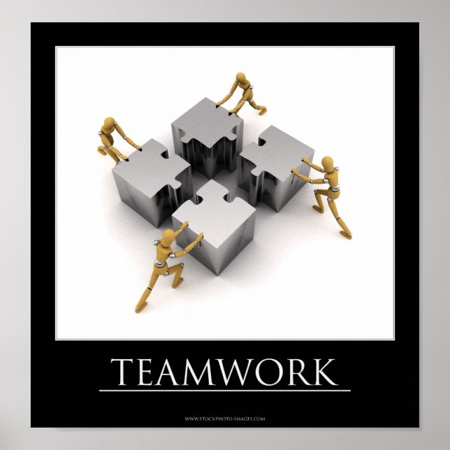 Póster Poster motivacional de trabajo en equipo (Frente)