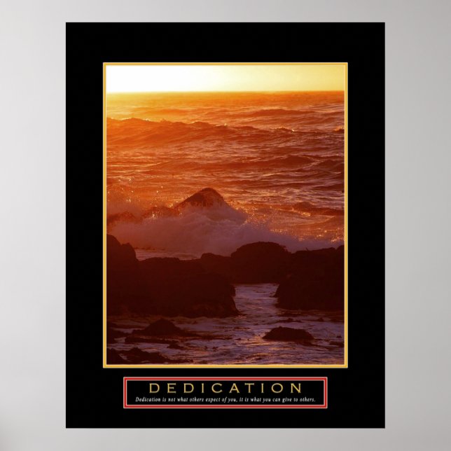 Póster Poster motivacional - "Dedicación" - 22"x28" (Frente)