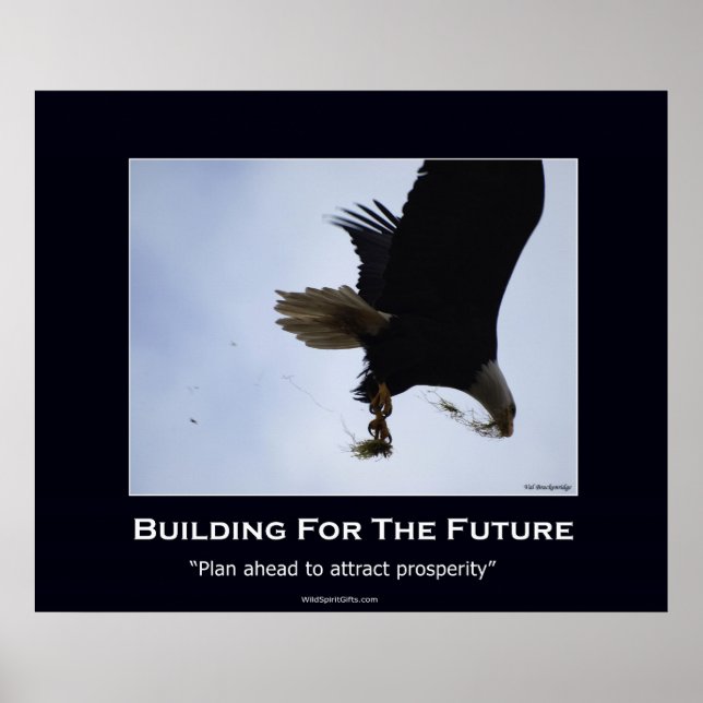 Póster Poster motivacional del águila calva (Frente)