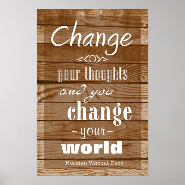 Póster Poster motivacional Madera vintage (Frente)