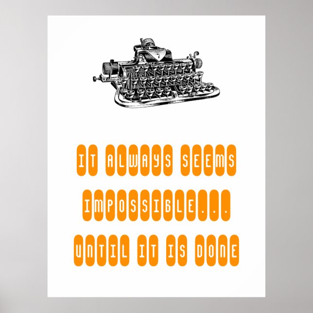 Póster Poster motivacional retro máquina de escribir estu (Frente)