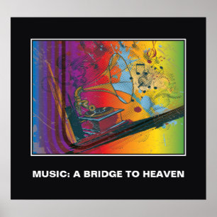 Póster Poster motivador de citas de música gramófona retr