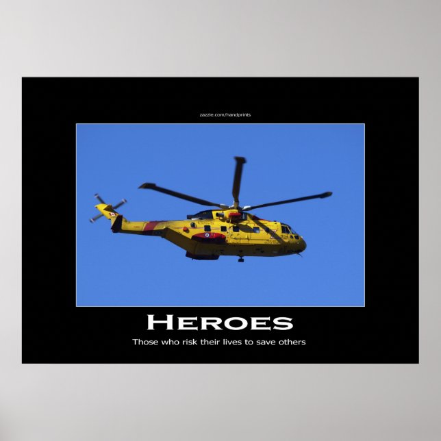 Póster Poster Motivador de Helicópteros de Búsqueda y Res (Frente)